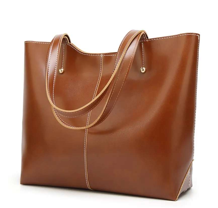 

Soft Leather Large Capacity Tote handbag for ladies