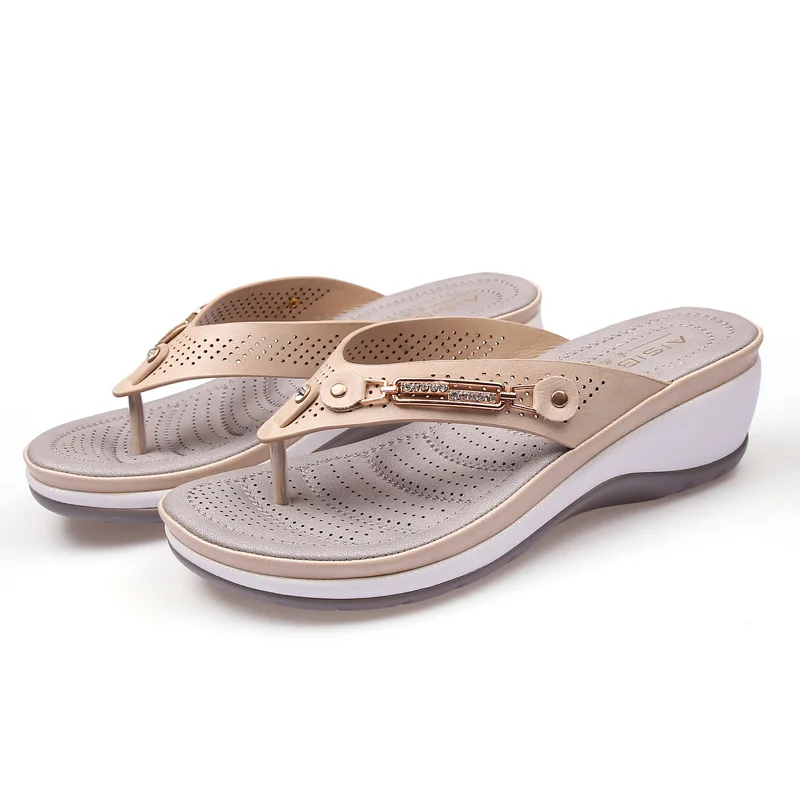 

Women Flip Flop Sandals Wedge Casual Platform Comfy Beach Slippers Lady Summer Shoe, Picture