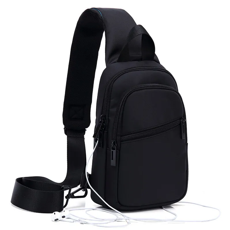 

W1083 Men's chest bag diagonal large capacity casual canvas small backpack waist bag multi-function shoulder bag