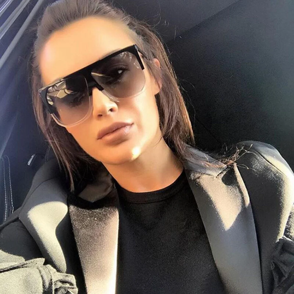 

New Retro Big Frame Sunglasses Trendy Glasses Brand Designer Fashion Luxury Oversized Vintage Sunglasses