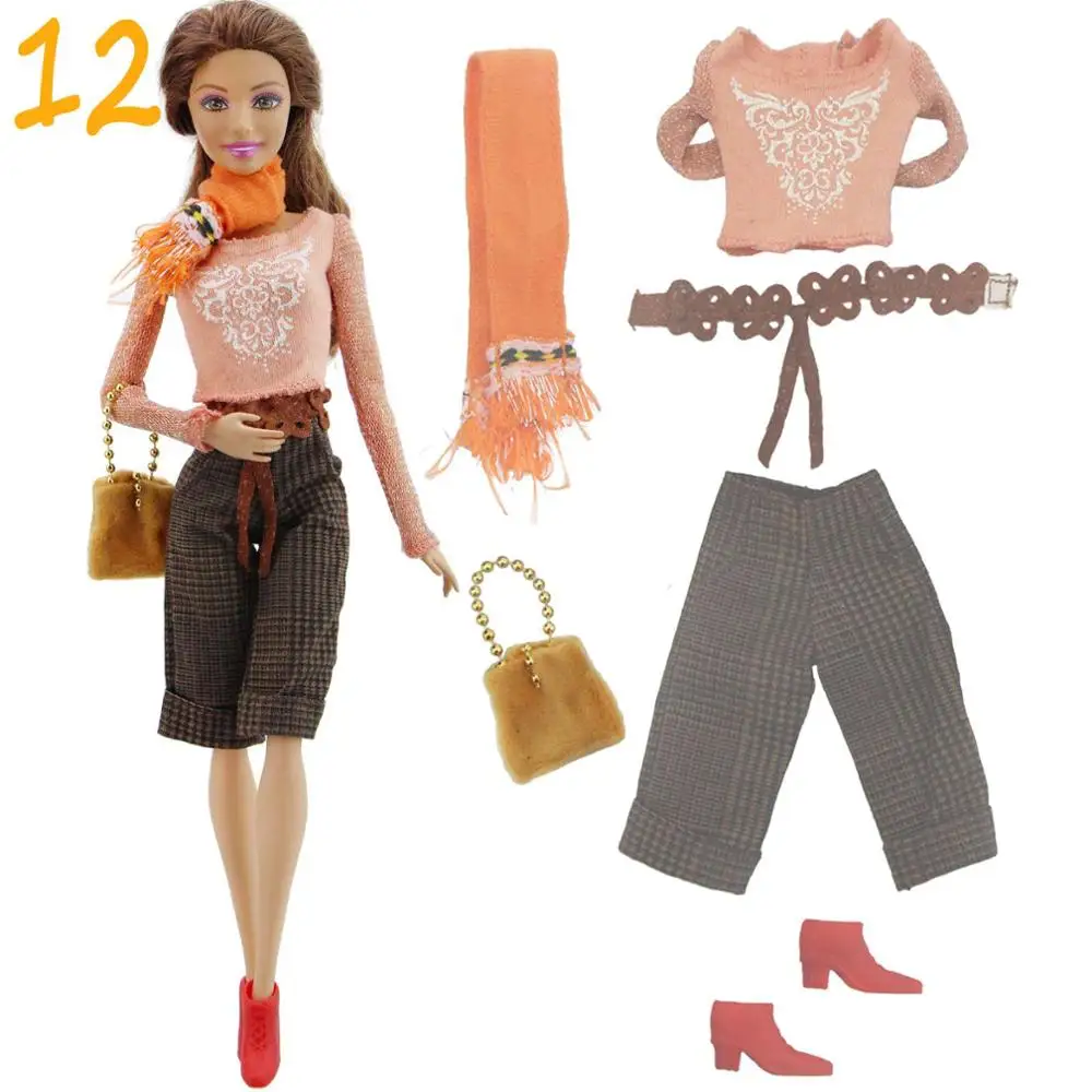 Fashion Doll Accessories Daily Casual Outfits Blouses Skirt Coat Pants Jeans Bag Shoes Hat Clothes
