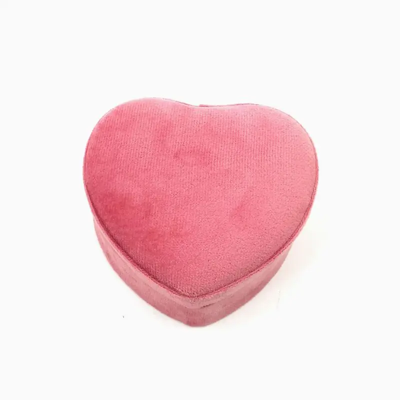 

Small Jewelry Box Promotion Cheaper Price Heart Shape Velvet with Design Logo, Pink