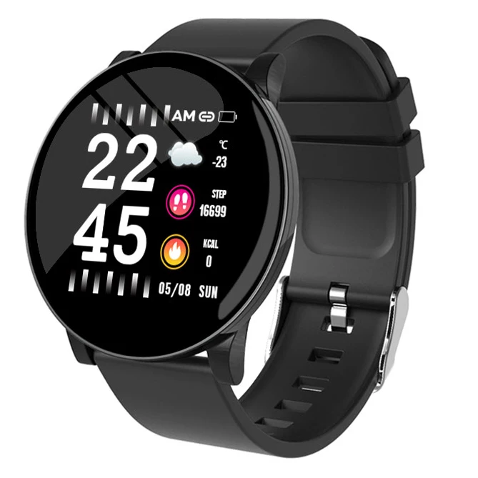 

Blood Pressure Heart Rate Monitor W8 Color Smart Bracelet Round Screen Movement Pedometer 2020 Smartwatcj Sports Smart Watch