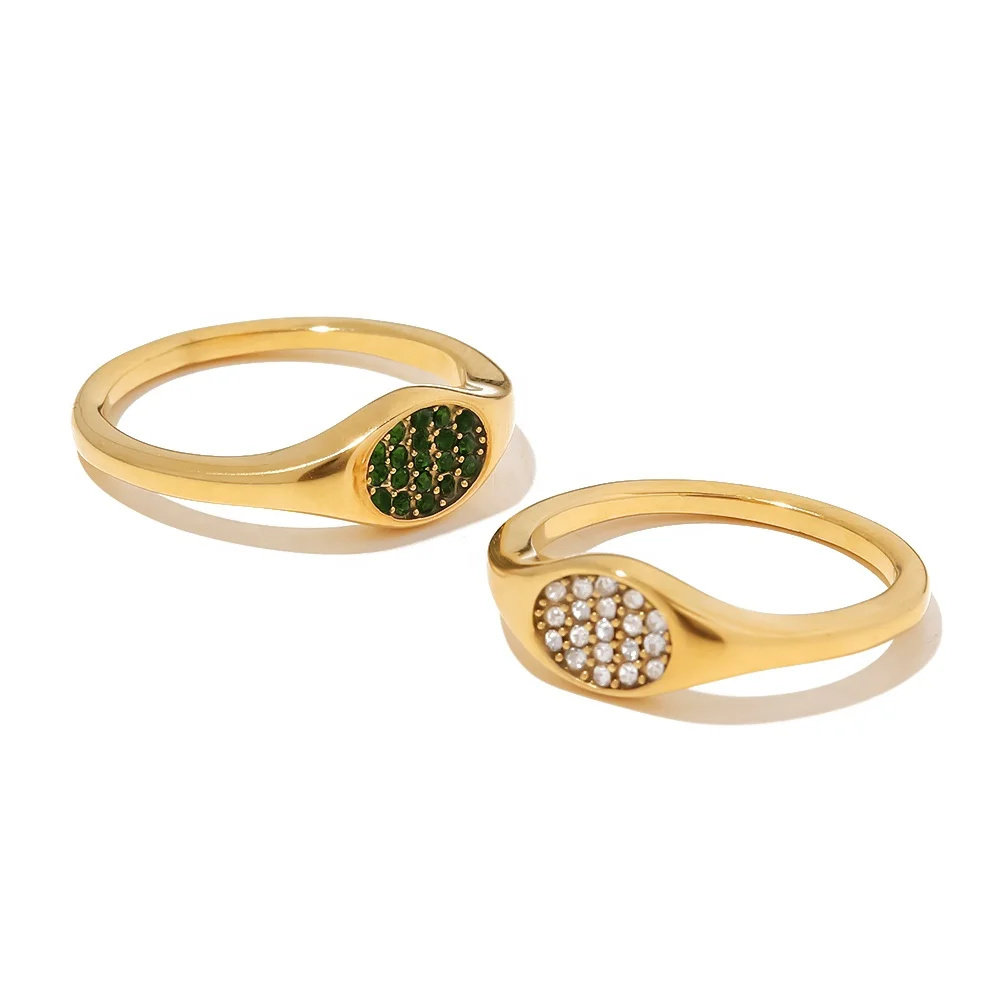 

Dainty Oval Small Diamond Fashion Jewelry Stainless Steel Oval Zircon Rings Stacking Jewelry