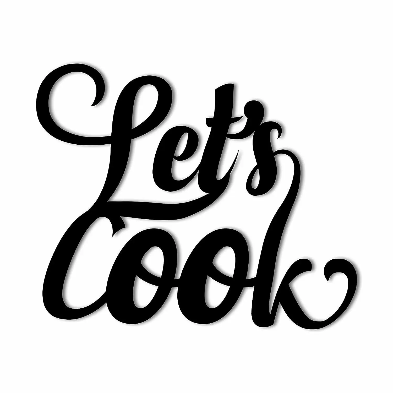 

Lets Cook Cursive Word Art Solid Steel Home Decor Metal Art Wall Sign