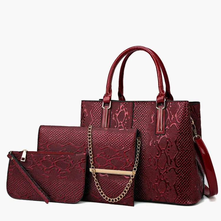 

Ladies Bags Handbag Set European And American Style Messenger Bag With Wallet Three Piece Set, 4 colors
