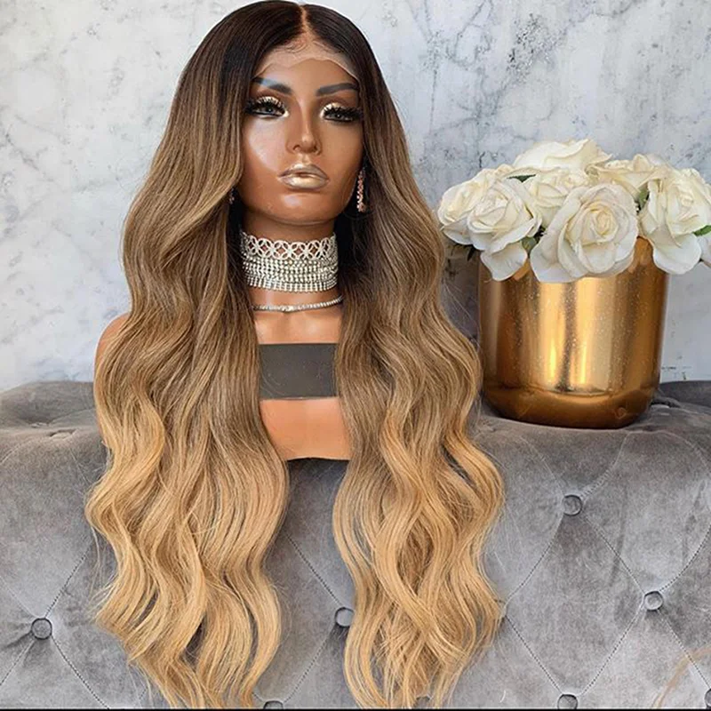 

Body Wave 1B/4/27# Color Lace Front Human Hair Wigs Pre-Plucked Brazilian Virgin Hair 100% Human Hair Wig FOR Women