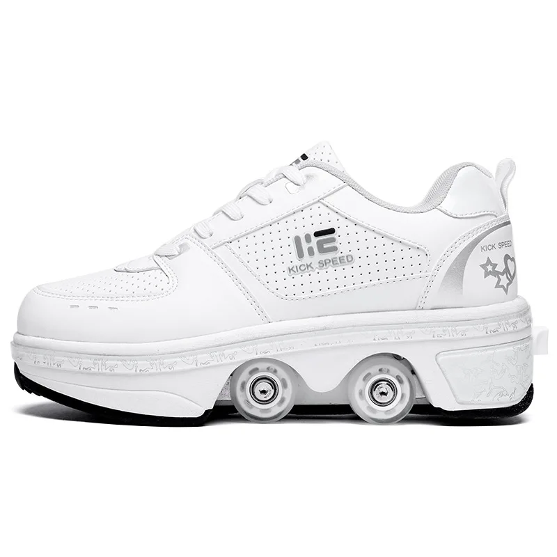 

LCFC Dual purpose skate casual EUR size 4 wheels led in shoes roller safety fashion roller shoes, 3 colors