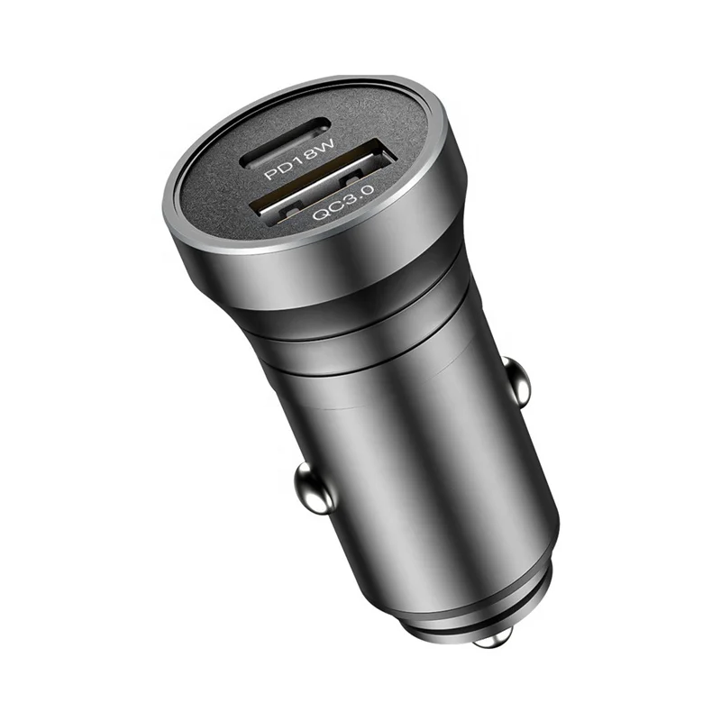 

30W USB C Car Charger PD 3.0 Fast Charge Dual Port USB Type C 2.4A USB A Cargador Carro Lighter Adapter Base for iPhone
