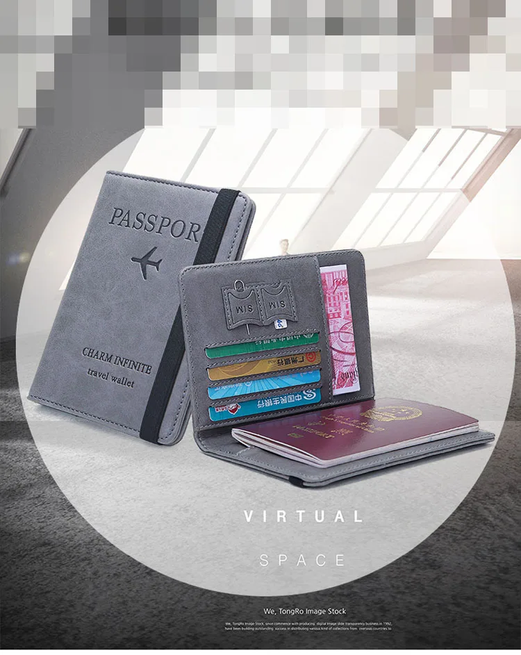 2026 Custom Sublimation Travel Wallet with RFID Card Holders and Passport Cover Cowherd Fashion