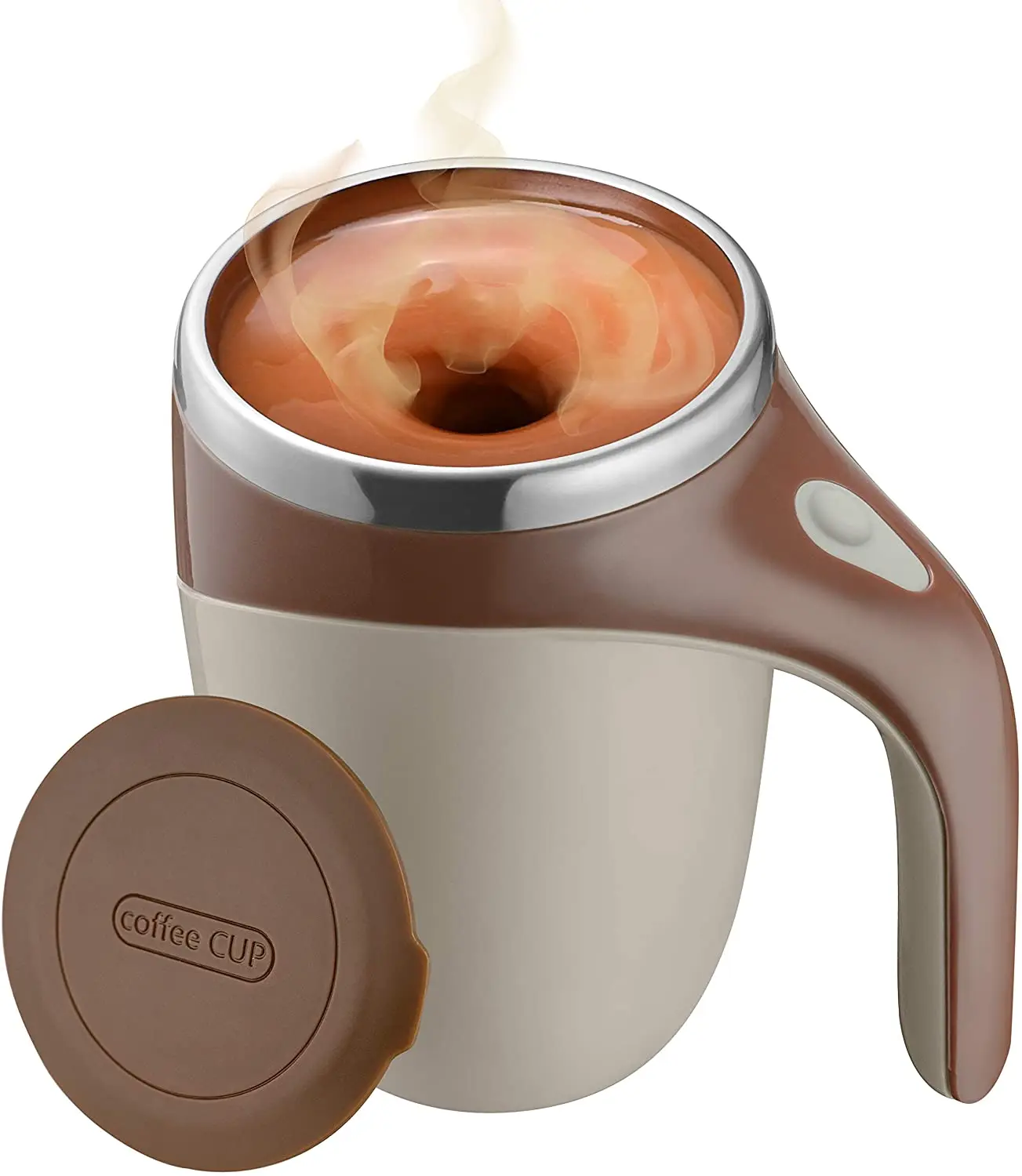 

13.4oz Self Stirring Travel Coffee Mug Auto Stainless Steel Mixer Drink Cup for Hot Cocoa,Chocolate,Mocha,Matcha,Latte,Tea