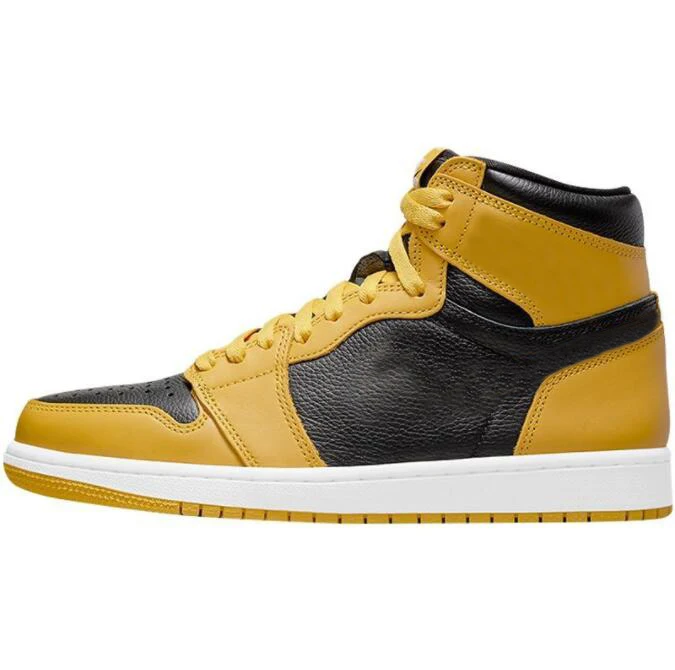 

Original high quality high og pollen retro 1s black and yellow basketball casual shoes sports shoes, Picture