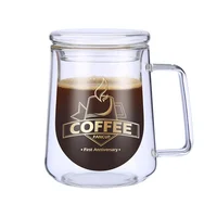 

200ml Heat Resistant Cup High Quality Double Wall Glass Coffee Cup with Handle