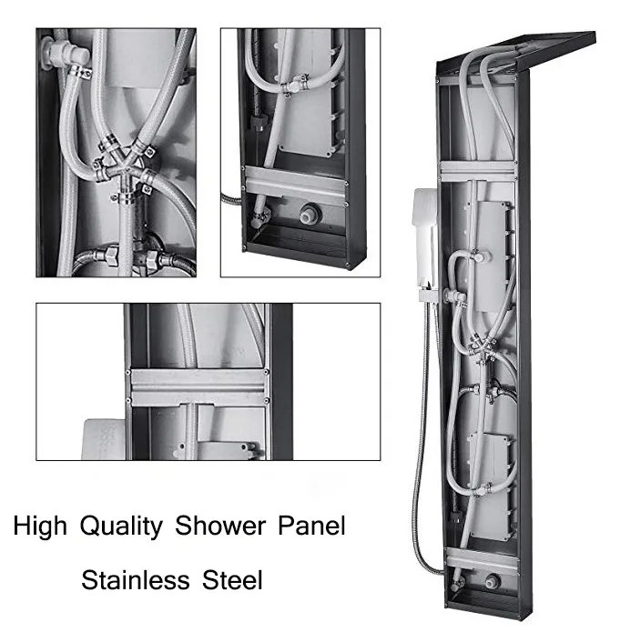 Thermostatic Shower System  Silver Mixer Set, Shower Tap with Handsets