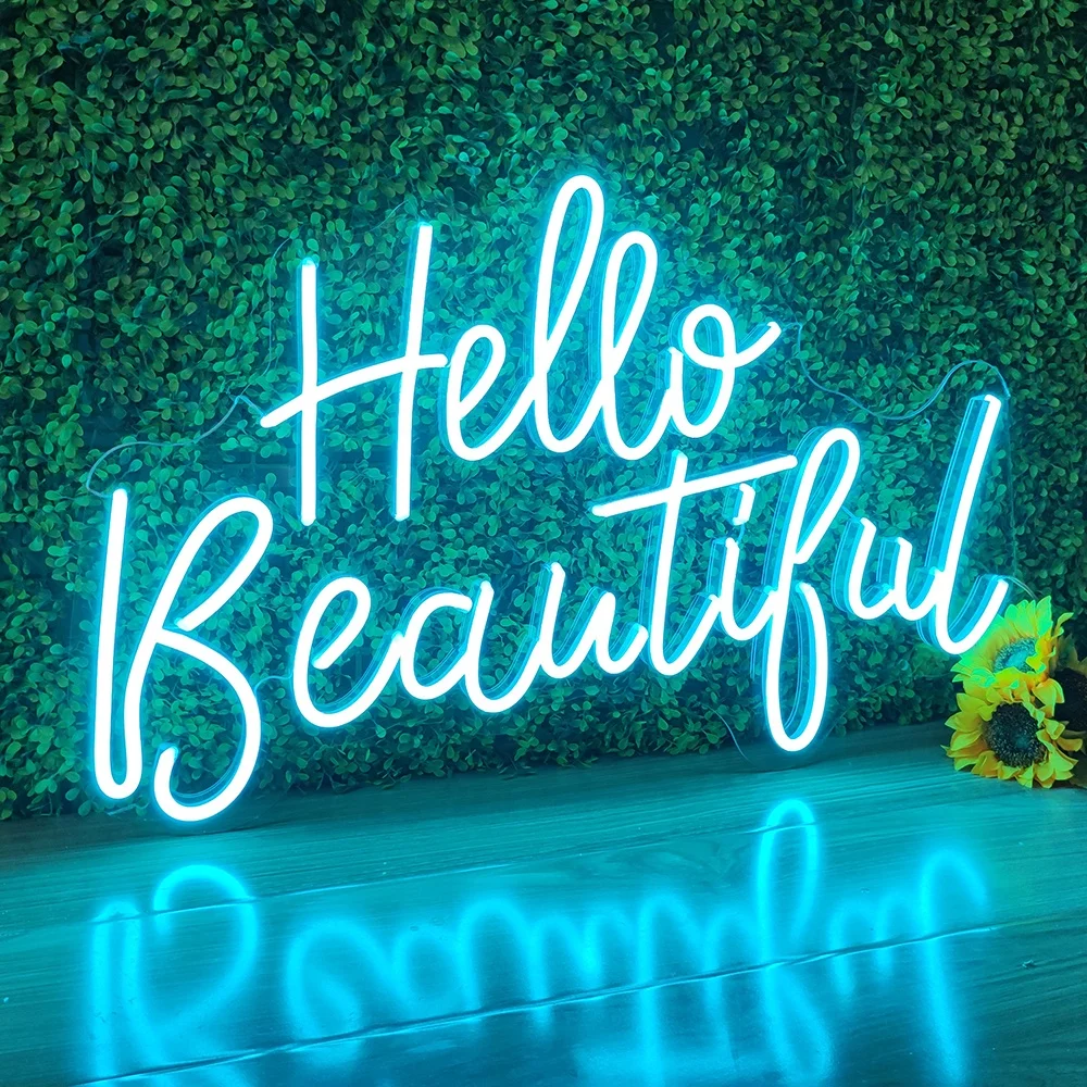 

Droppshiping Hello Beautiful Separated Neon Light Series Decor Events Large Light Up Numbers Party Decorations Wedding Supplies