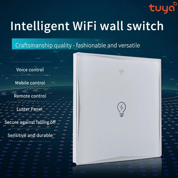 EU 1 gang tuya smart home wall switch  wifi control light touch switch UK