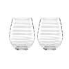 High quality wholesale round etched lead free spiral stemless wine glass