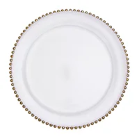 

Wholesale gold rim glass beaded charger plate