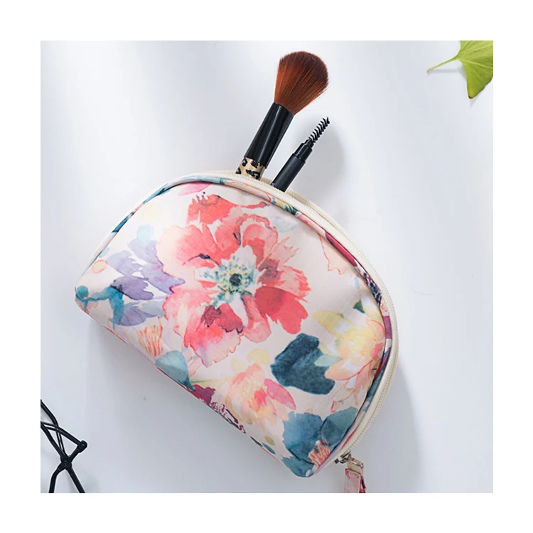 

Summer design shell shape tropical plants best travel toiletry bag for women, Customized