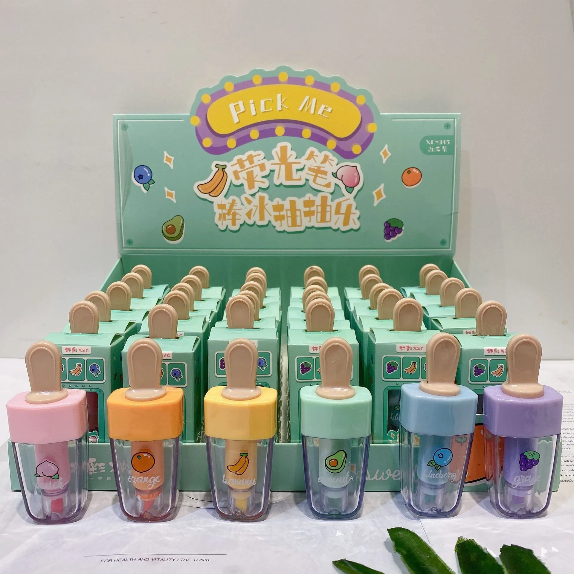 

Gift box cartoon Stationery for students cute marker pen student drawing pen ice Highlighter pen