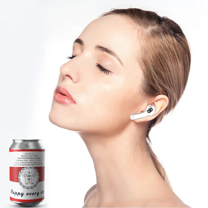 

In Stock Coke Tin Box Designed Coca-Shaped Headphone Wireless Headset TWS Wireless Earbuds