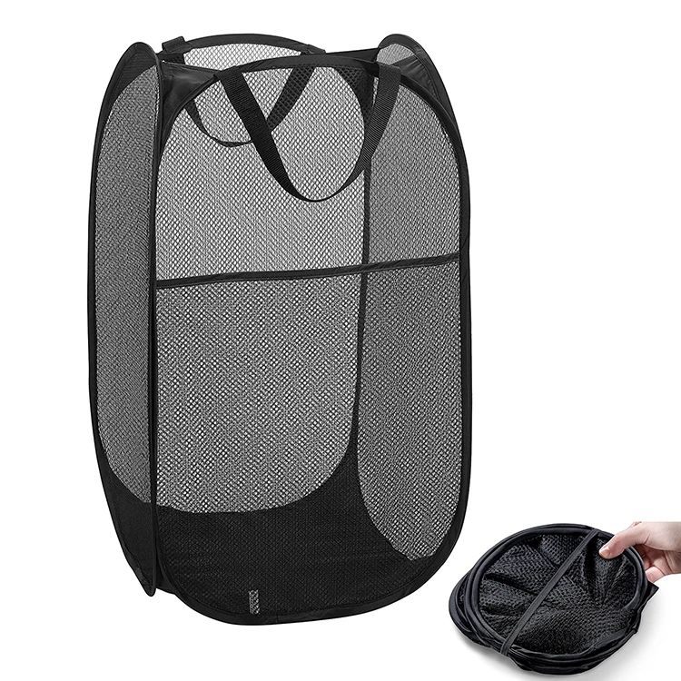 

Amazon Hot Sale 2021 Portable Handle Toys Clothes Basket Collapsible Mesh Popup Laundry Hamper