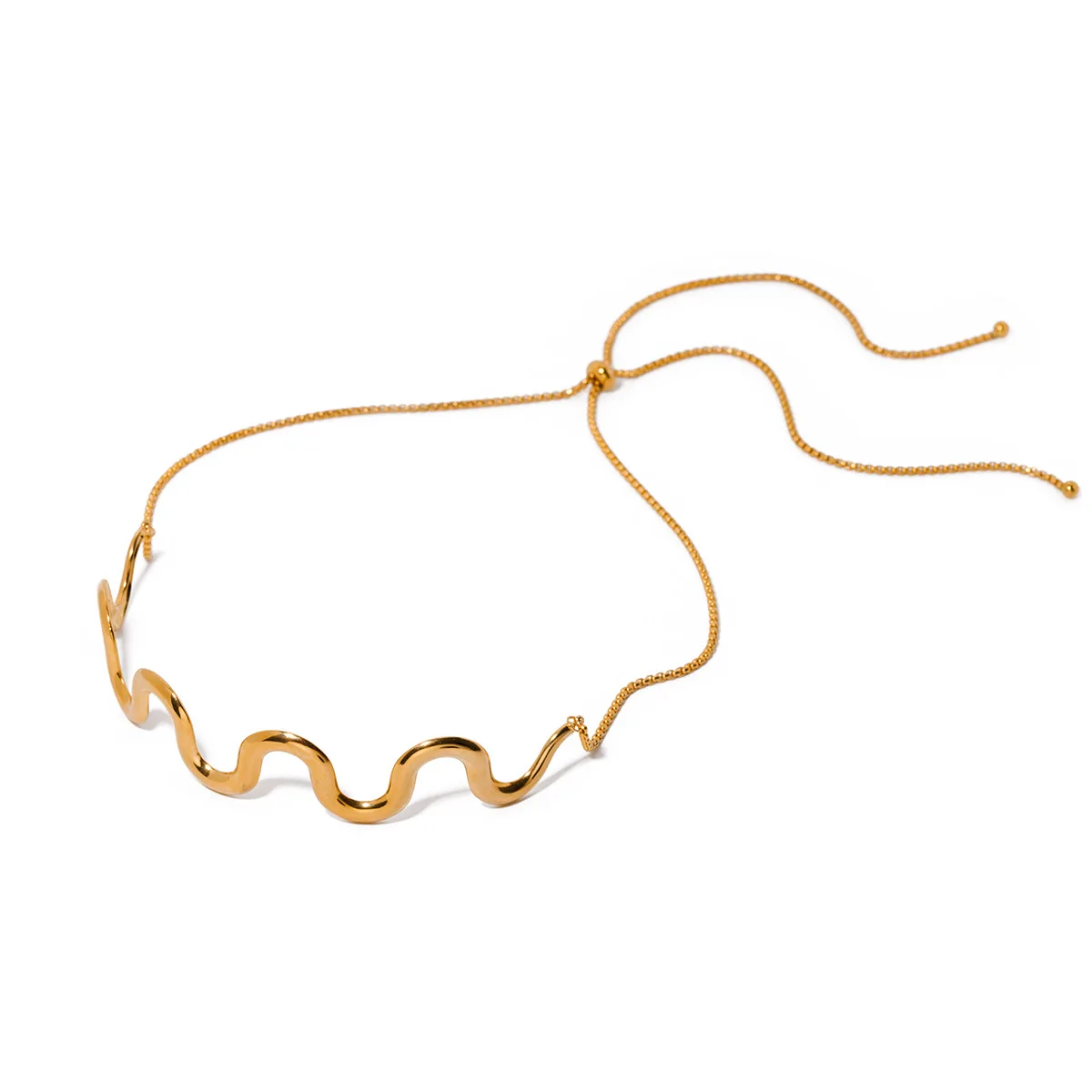 SC Trendy Simple Chunky Gold Plated Necklace Creative Geometric Designed Choker Necklace Stylish Stainless Steel Necklace