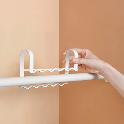 

Clothes Rack Hanger High And Low Hanger Wrought Iron Space-saving Storage Bedroom Cabinet Drying Rack Storage Organizer