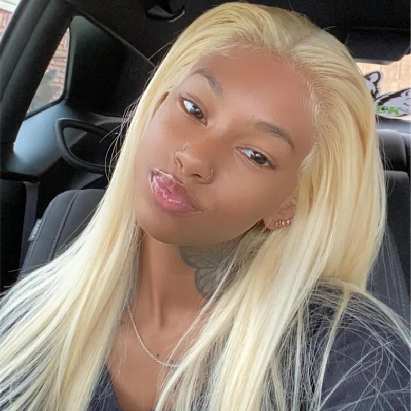 

Straight 13x4 Blonde Lace Front Wigs For Black Women 130% 150% 180% Density 613 Frontal Lace Human Hair Wigs