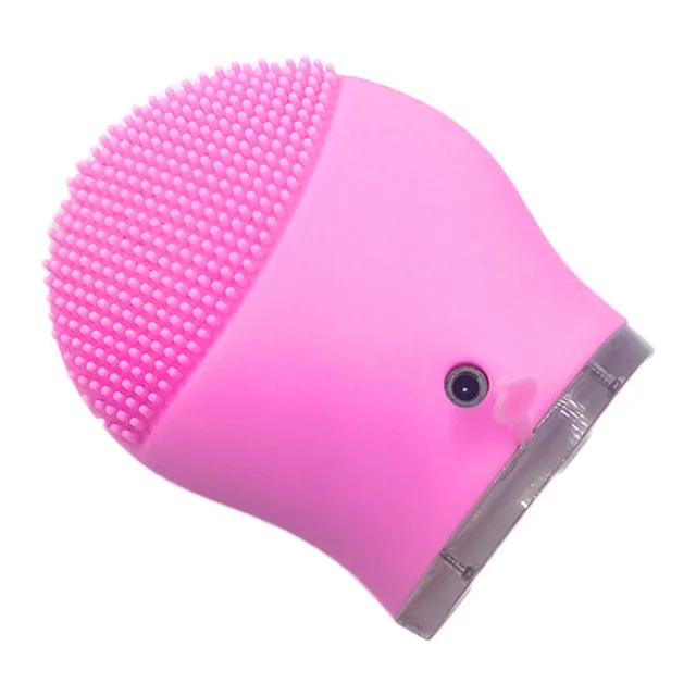 

High Quality Silicone ultrasonic facial cleansing brush facial pore cleaner electric makeup for face cleaning massager, Pink ,red,rose red