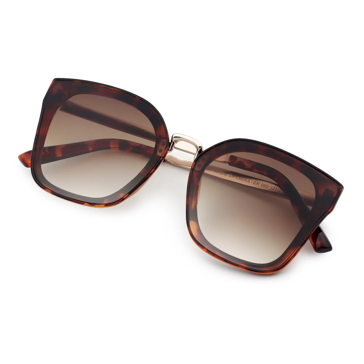 

2021 VIFF Hot Selling Retro Big Square Frame Brown Ladies Shades Sun Glasses Sunglasses for Women