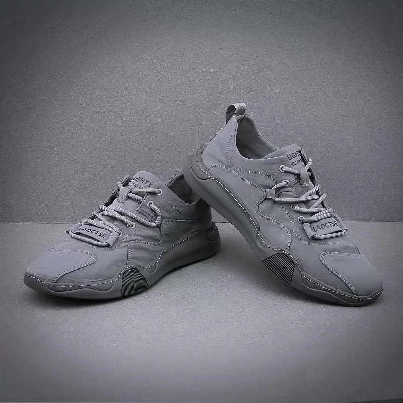 

Global sales ice silk upper casual sneakers fashion sports shoes for men low price, Sand color, grey