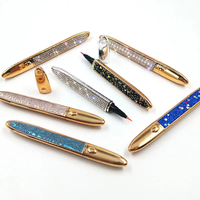

new waterproof magic adhesive eyeliner pen star diamond tube black coffee transparent glue adhesive eyeliner