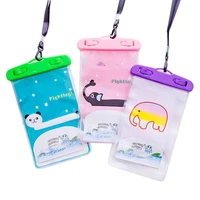 

Hot Sale Now Product Summer Swimming Underwater Mobile Phone Tools Colors Clear PVC Cartoon Waterproof Screen Touch Phone Case