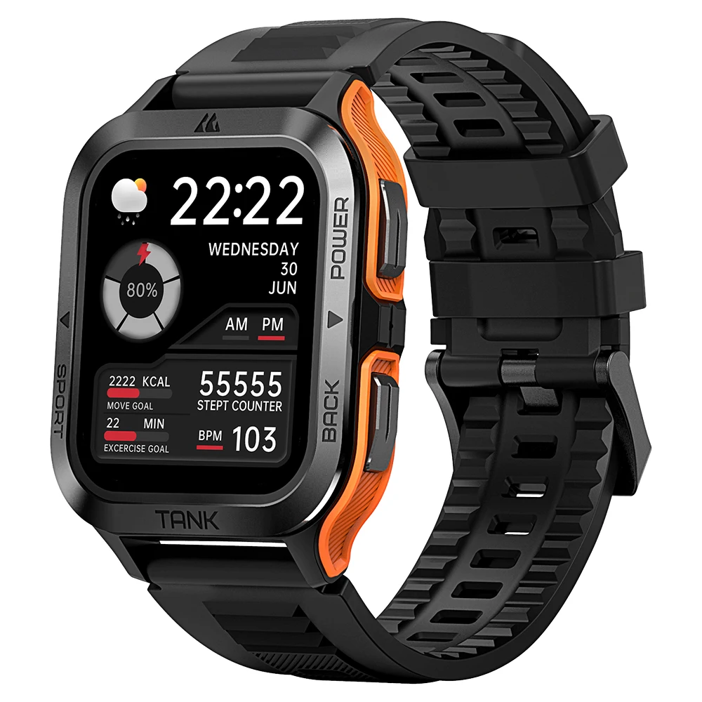 

2023 Products KOSPET TANK M2 Smart Watch Waterproof Weather Sleep Monitoring Rugged Fitness Tracker Smart Watch