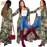 

SA3735 women fashion long sleeve camouflage long cover up