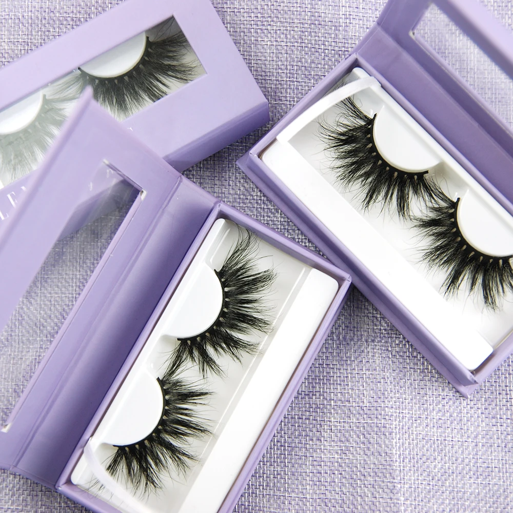 

mink eyelashes vendor 25mm mink eyelashes eyelash box vendor, Black