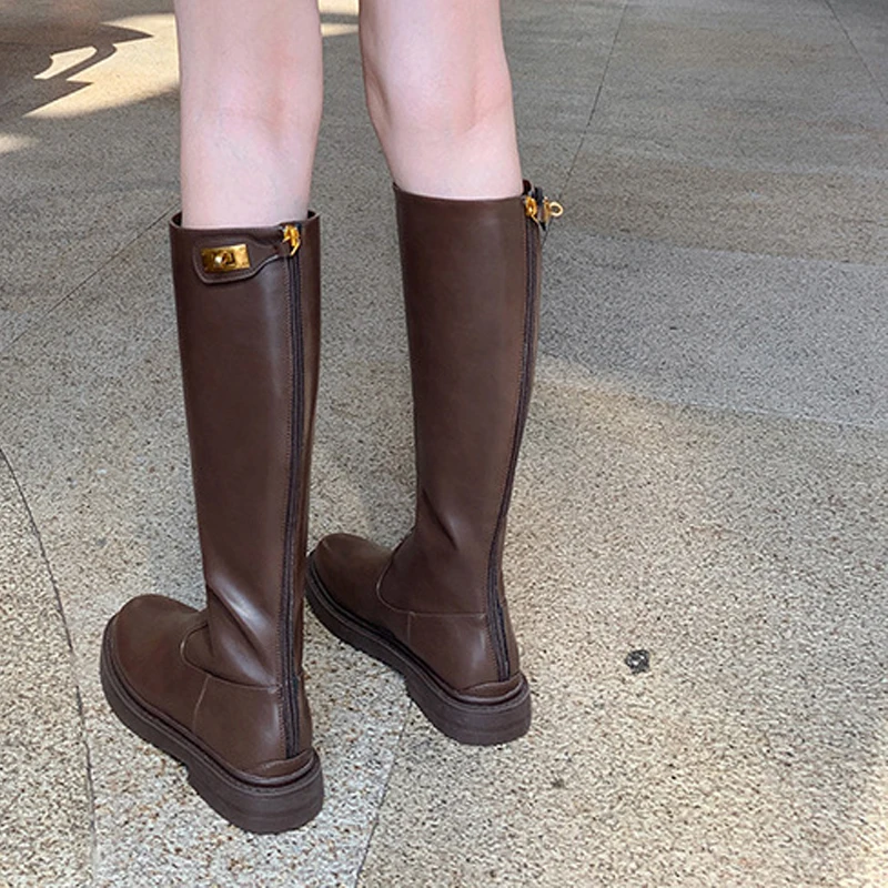 

Popular Designer Shoes Ladies Boots Women Leather Boots Knee High Women Boots Winter, Black;blue