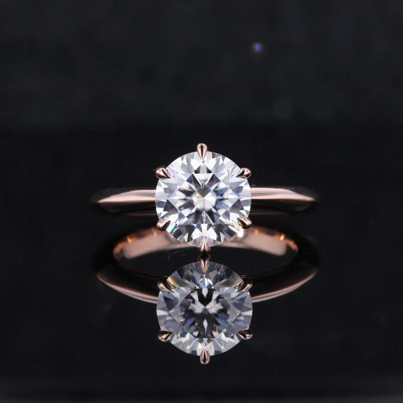 14k rose gold 7.5mm round shap