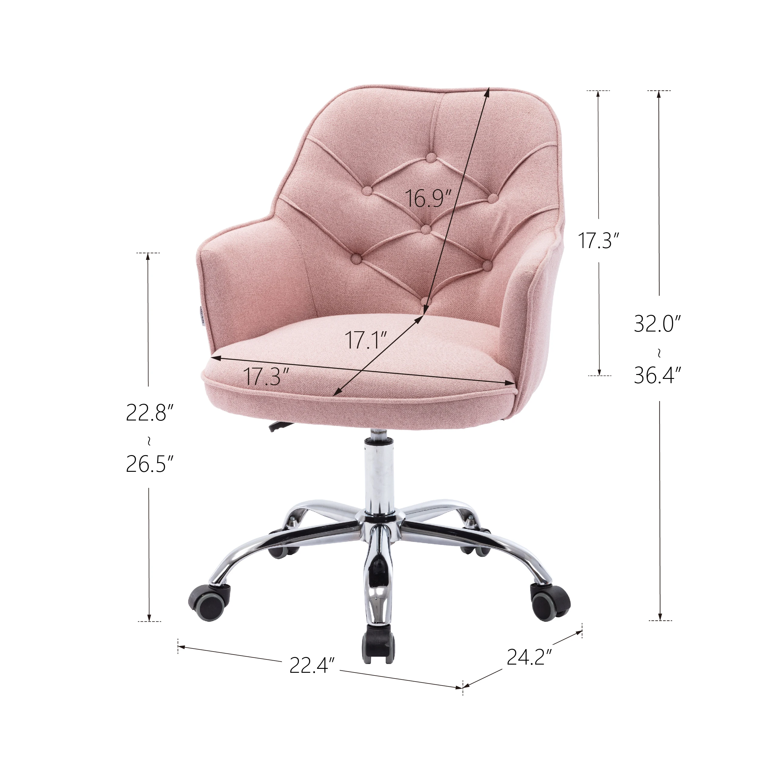 

Linen Swivel Shell Chair for Living Room, Modern Leisure Arm Chair ,Office chair Pink Linen