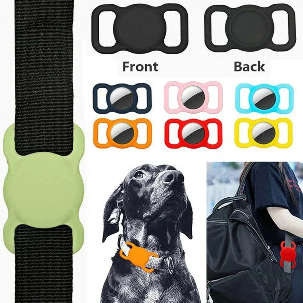

2021 Latest Dog Cat Collar Loop Holder Finder Collar Silicone Case for AirTag Anti-Lost Pet Tracker Cover for AirTag