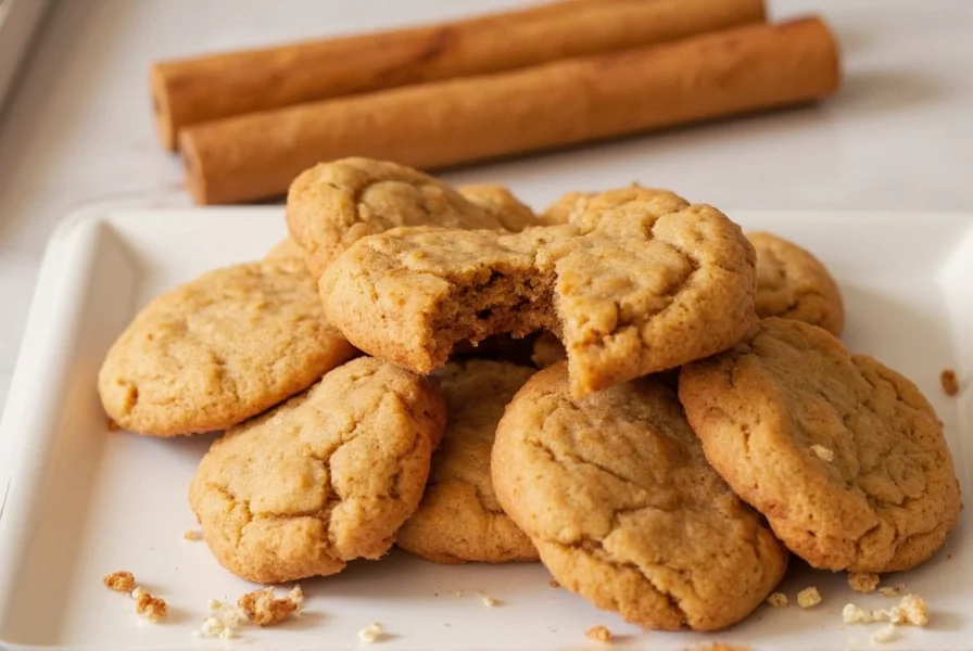 Step-by-step photos showing cinnamon cookie dough chilling, shaping, and baking process