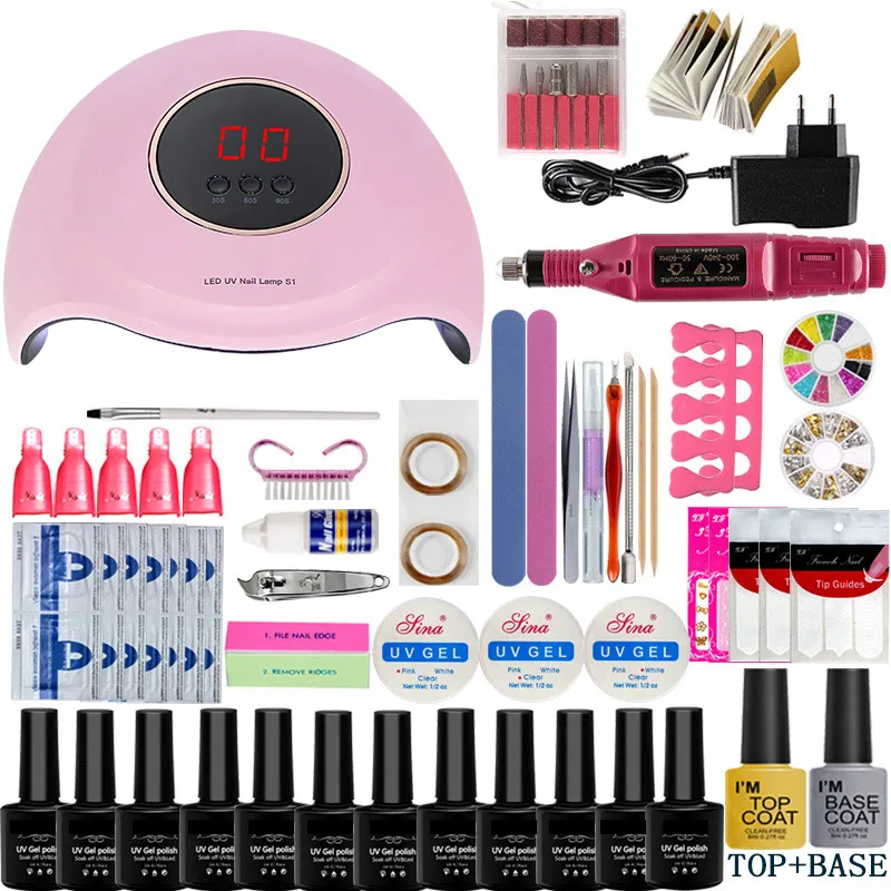 

Meetnail wholesale private label professional nail supplies gel nail polish kit with uv led lamp OEM amazon hot nail art tools, 80 colors