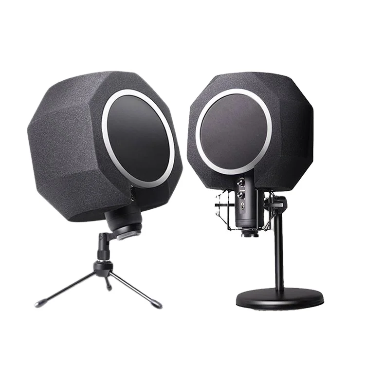 

Wholesale Microphone Pop Filter Foam vocal booth Sound Isolation Shield Acoustic Screen For Studio singing Recording, Black