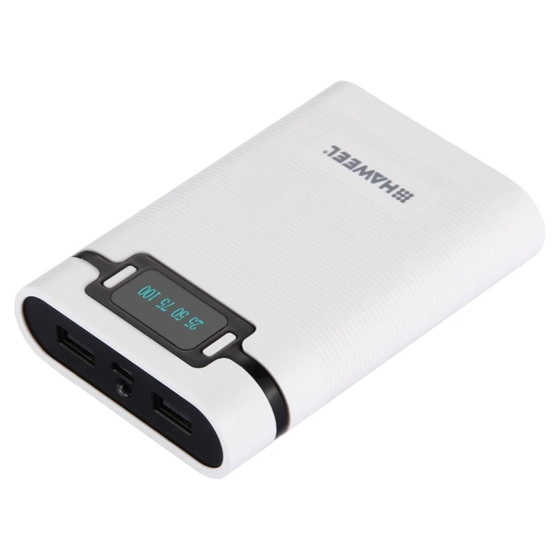 

HAWEEL DIY 4 x 18650 Battery (Not Included) with 2 x USB Output 10000mAh Power Bank Shell Box