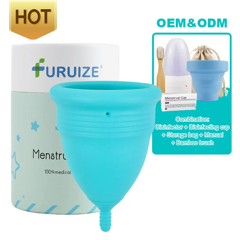 

Wholesale CE ISO Furuize women's silicone reusable menstrual cups menstruation cup