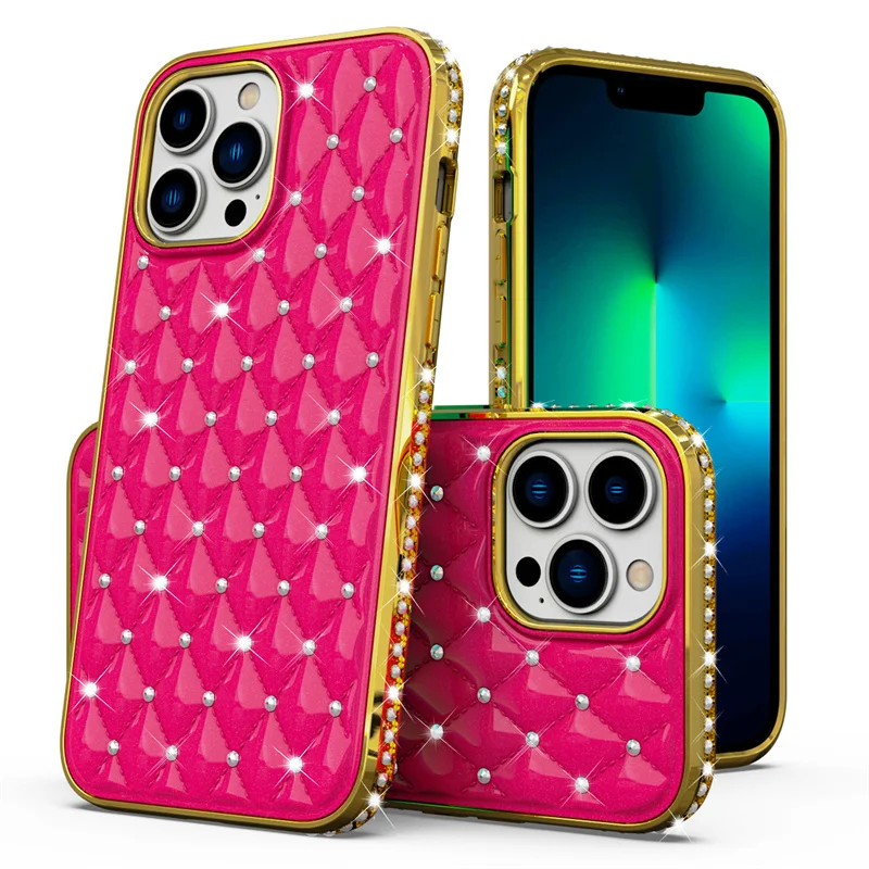 

For i phone 13 Bling diamond charms phone case for iphone 11 cover for mobile phone back cover for girls