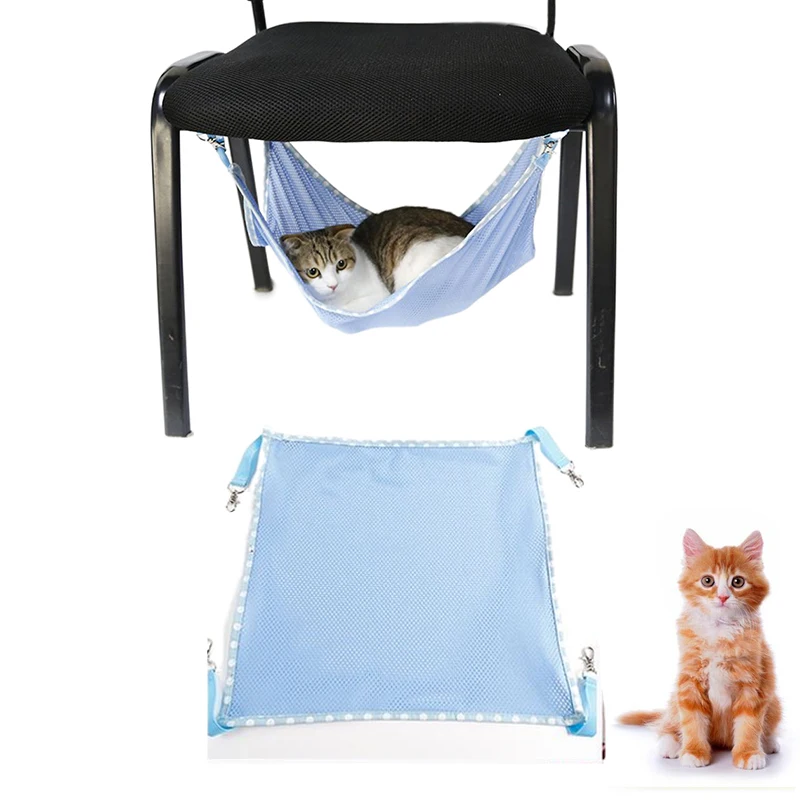 

Stylish Design Both Sides For Cats Four Season Comfortable Fabric Warm And Secure Hanging Bed Pet Hammock, Blue,gray,sailboat