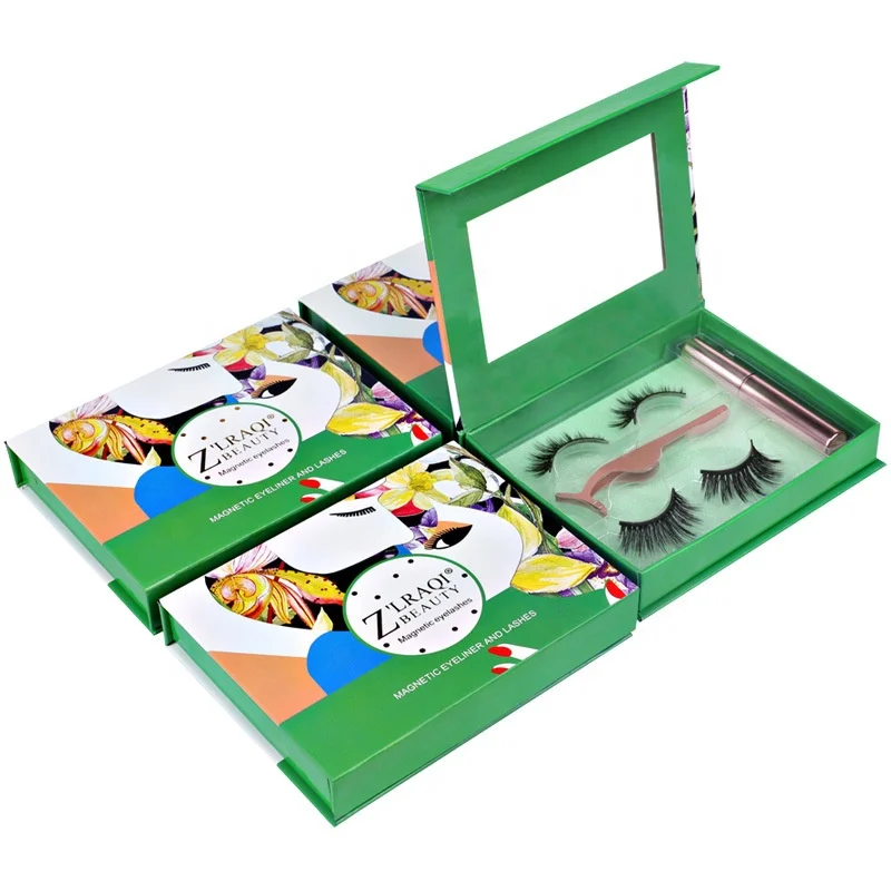 

2021 popular custom Faux Mink eyelash extension eyelash vendor factory magnetic eyelashes with customized packaging boxes, Natural black