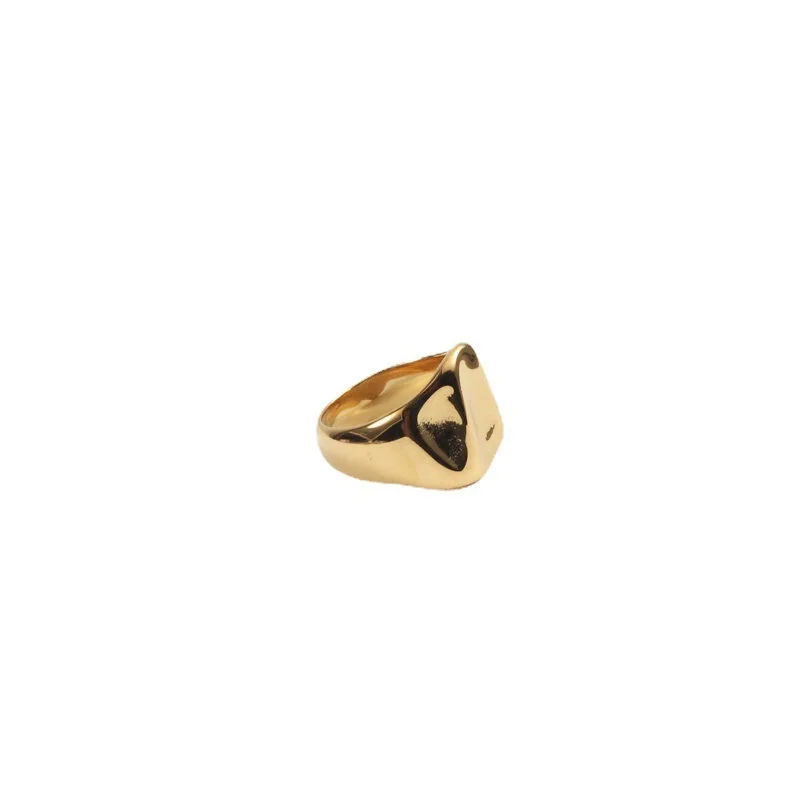 

Fashion Jewelry Stainless Steel Gold-Plated Initial Ring Fine Jewelry Gold-Plated Initial Ring Signet Ring, Gold, rose gold, silver